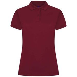 Henbury Womens/Ladies Pique Polo Shirt / Burgundy